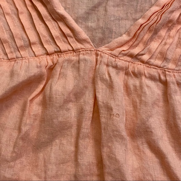 Lane Bryant 100% Linen  Blouse 14 16 peach short sleeve - Picture 4 of 5
